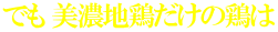 でも 美濃地鶏だけの鶏は